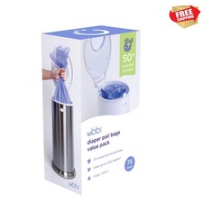 Diaper Pail Plastic Bags, Disposable Baby Waste Bags, 3 Pack, 75 Count, 13-Ga...