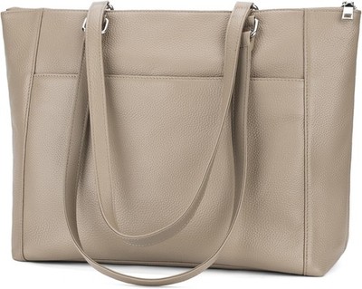 befen Genuine Leather Tote Bag for Women, Large Plaza Taupe 