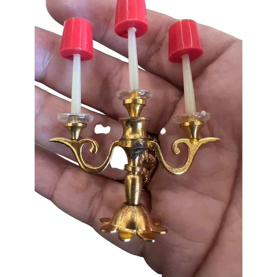 复古 Ideal Petite 娃娃屋公主家具皇家烛台 4439-6 — 第 3/3 张图片