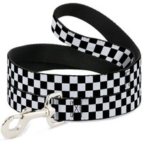 "Dog Leash 6-FEET Checker Black/White Narrow 0.5\" (Us Import)"