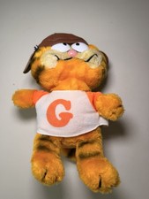 Vtg Fun Farm Garfield Plush 9" Orange Aviator Hat G Shirt 1981 Armchair Athlete