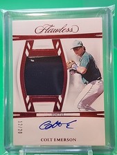 2024 Panini Flawless - Debut Patch Autographs Colt Emerson #DPA-CE Ruby./20 Vert