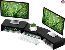 TAVR Dual Monitor Stand Riser Office Desktop Organizer Stand for 2 Monitors,