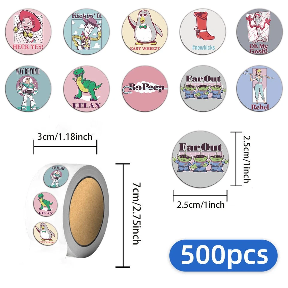 500PCS Cute Cartoon Toy Story Stickers Children Boys Girls birthday Xmas Gifts - Image 2 of 4