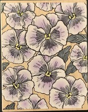 Hero Arts Pansy Portrait Background Rubber Stamp