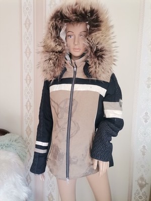 SPORTALM Skijacke SKI JACKE Jacket Winterjacke Echtfell EDEL GR 38 M PELZ Strass