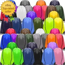100 Pcs Drawstring Backpack Bulk Sports Gym Cinch Bag Polyester String Bag