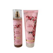 Bath  Body Works Pink Chiffon Mist  Body Cream Set