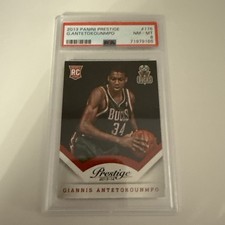 ?PANINI PRESTIGE 2013 GIANNIS ANTETOKOUNMPO ROOKIE CARD PSA 8 ?. rookie card picture
