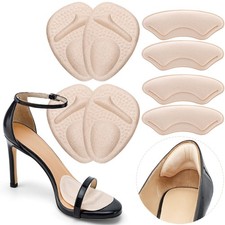 Heel Cushion Pads, Metatarsal Pads for Women, Ball of Foot 4pairs-beige