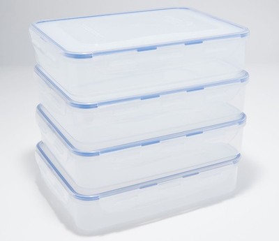 4 LocknLock Large Food & Craft Storage Container 11.5 x 9 x 2.75'' K50271 CLEAR
