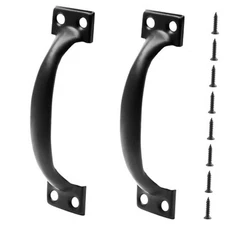 2 Pcs 6" Rustic Gate Handle, Iron Hardware Handle Pull with 6 Inch(2pcs) Black