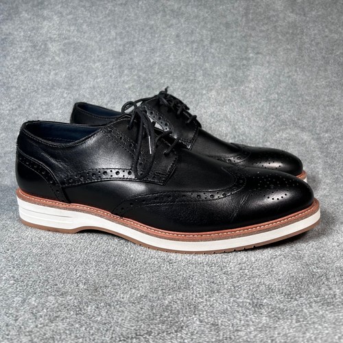 Jos A Bank Wingtip Derby Oxford Dress Shoes Mens Black Leather 9.5 42T4 01 - New