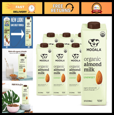 Organic Unsweetened Almond Milk 32oz (Pack of 6) - Lactose-Free, Vegan, Gluten-F