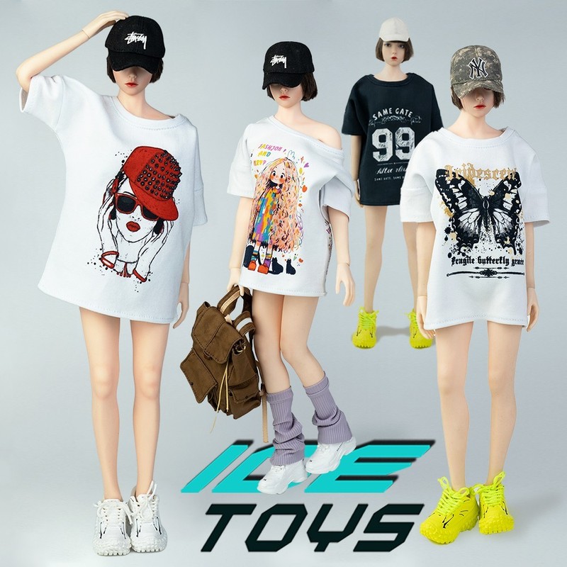 1/6 ICE TOYS Female Loose Hip Hop Long T-Shirt Clothes Model For 12" Figure