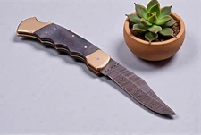 CUSTOM HAND MADE FORGED DAMASCUS STEEL FOLDING BLADE EDC POCKET KNIFE  891