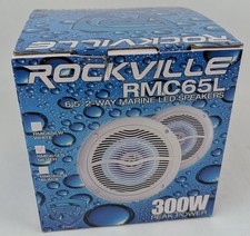 Rockville RMC65L - 6.5" 300W 2-Way Silver Marine Speakers with Multi Color LED