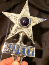 Safety Star License Plate Topper Engraved Chrome Lowrider Chevrolet Vintage