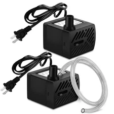 2Pcs Mini Fountain Pump (50GPH 3W), Ultra Quiet Submersible Water Pump for Aq...