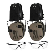 Walkers Razor Slim Electronic Shooting Earmuffs and Glasses US Flag 2 Pack
