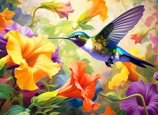 500 Piece Puzzle for Adults, Jigsaw Puzzle,Flower Hummingbird Jigsaw Puzzles