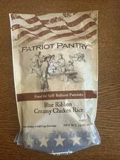 Patriot Pantry Blue Ribbon Creamy Chicken Rice 4 Servings Camping Hiking