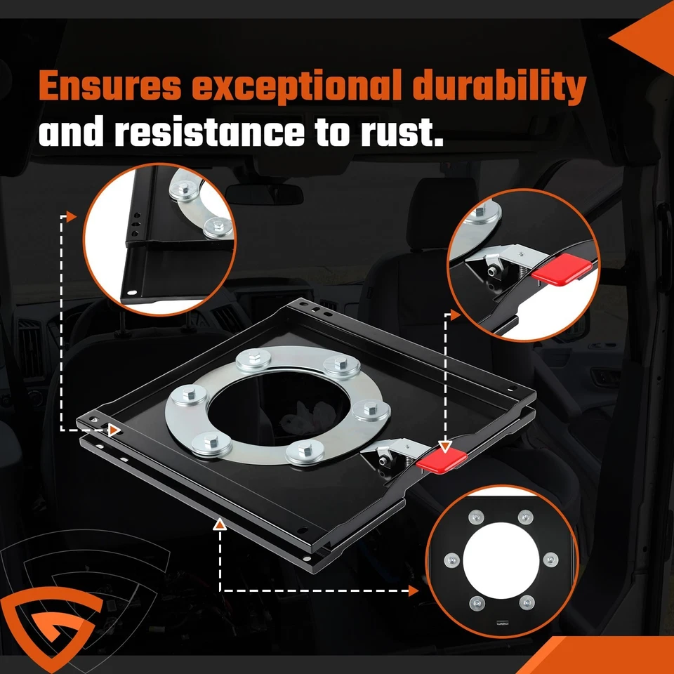 Asiento base giratoria para autocaravana Ram Promaster 2007-2024 en adelante 1 par Foto 4 de 4