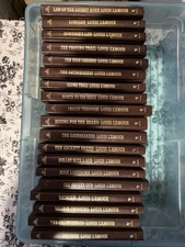 LOUIS L'AMOUR LEATHERETTE BOOKS - LOT OF 19