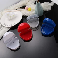 4 Pcs Denture Storage Container Plastic Boxes Retainer Holder