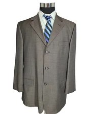 Pronto Uomo 2 Piece Suit Mens 43R Brown Super 120's Wool Cashmere Pants 34x30