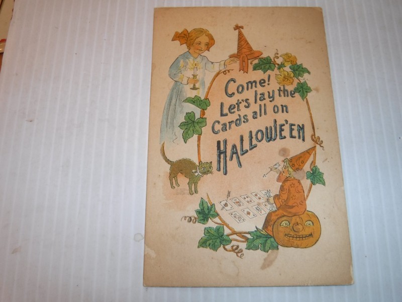 RARE BARTON & SPOONER ADV HALLOWEEN POSTCARD Russiaville Indiana RARE