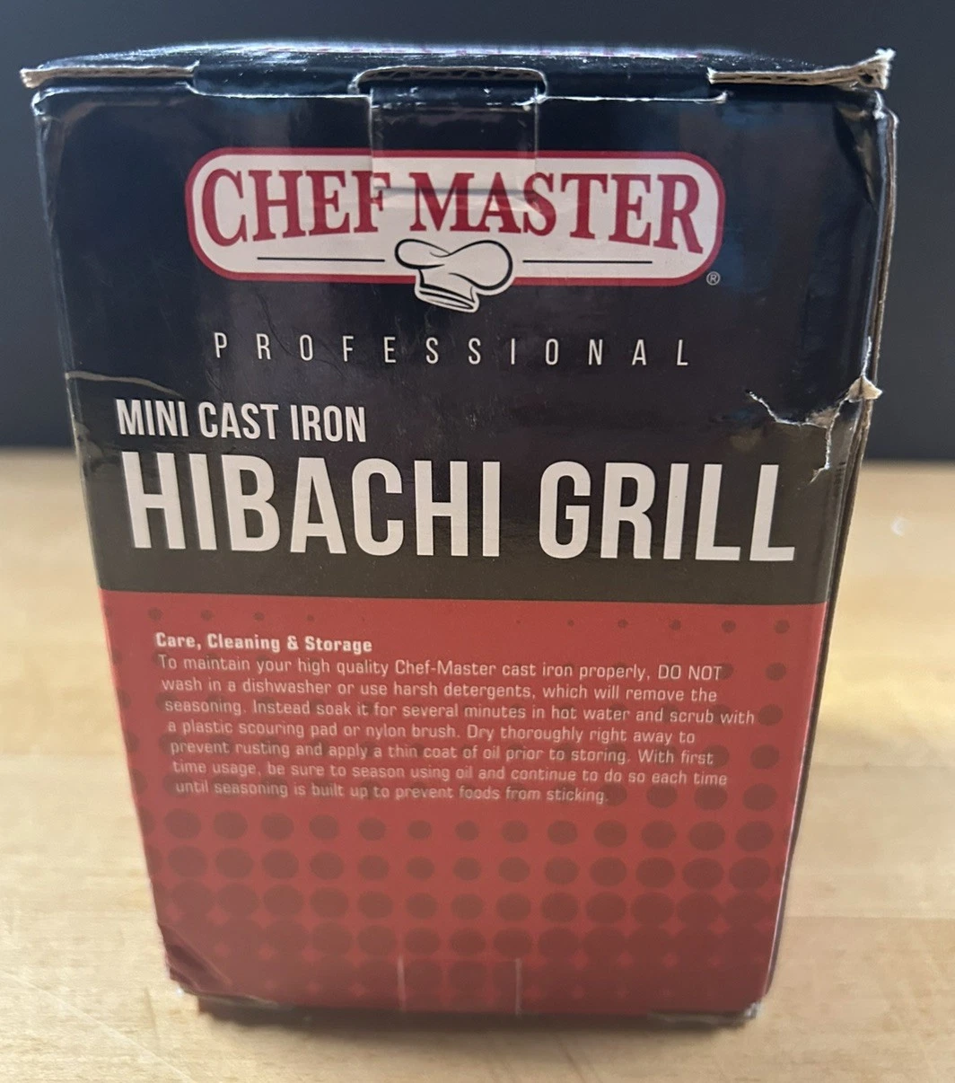 Chef Master Mini Hibachi Grill Japanese Grill Indoor Cast Iron With Box