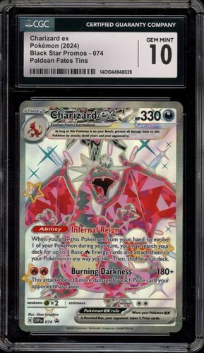 Pokemon Charizard ex Paldean Fates Tins Black Star Promo SVP EN 074 CGC 10