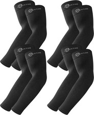 4 Pairs of UPF 50 UV Protection Arm Sleeves - Cooling Compression for Sports