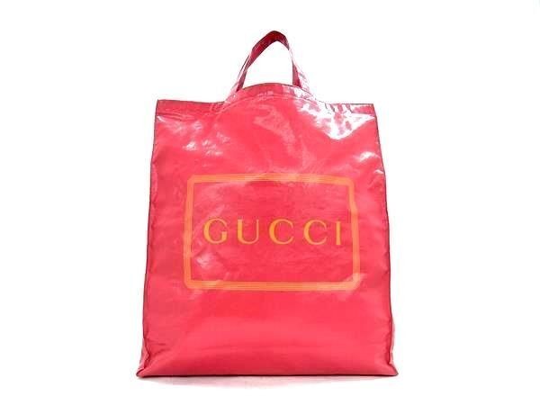GUCCI Medium PVC Tote Bag with Logo Print in Pink for Hand or Shoulder Carry