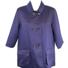 Simply Vera Vera Wang Purple Half Sleeve Button Front Dressy Jacket Womens Small