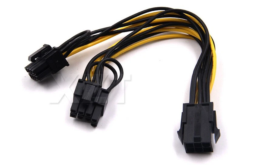 PCI-E PCI Express 6P To Dual 2Port 8P 6 2 Pin Male To Male Adapter GPU Video Car - Foto 3