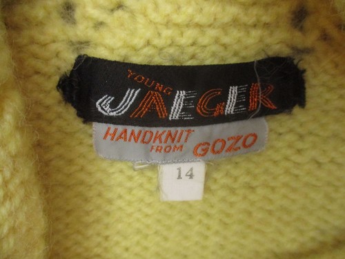 Paramour Size XL Girls Yellow 100% Wool Back Close Sleeveless Handknit Tunic 407 - Picture 8 of 9