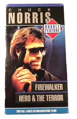 Chuck Norris Double Feature  Firewalker,  Hero & The Terror (2 VHS Tapes)