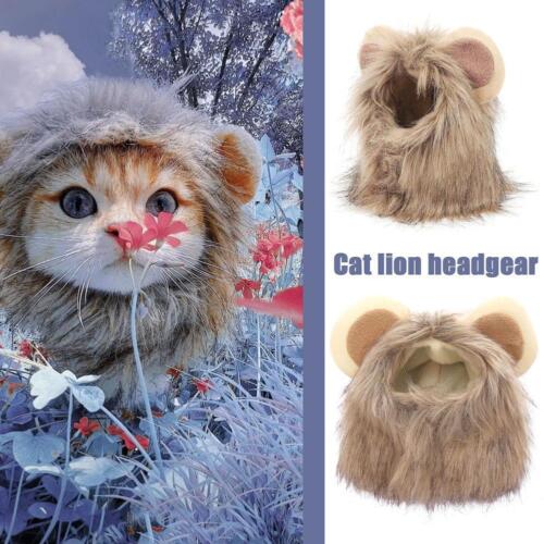Cute Lion Mane Cat Wig Pet Small Dog Cats Costume Lion Mane Wig Cap Hat for CatS - Picture 1 of 15
