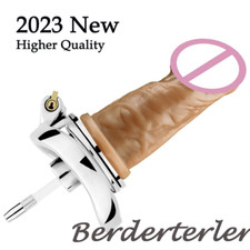 New Metal Male Chastity Lock Sissy Chastity Cage 9cm Silica Gel Restraint