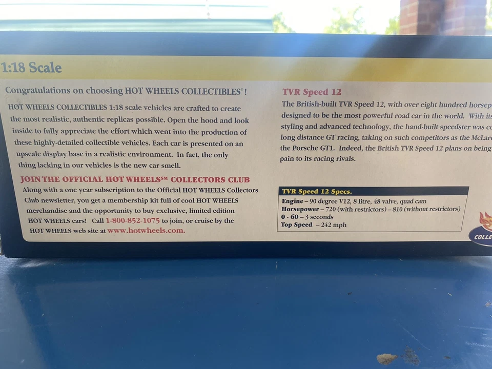 Purple TRV Speed 12 1:18 Scale Diecast Hotwheels Collectibles. Small Dent On Box - Image 2 of 3