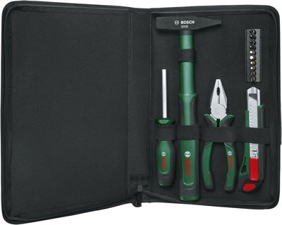 Bosch Handwerkzeug-Set 14tlg. Kombizange Cuttermesser Hammer 