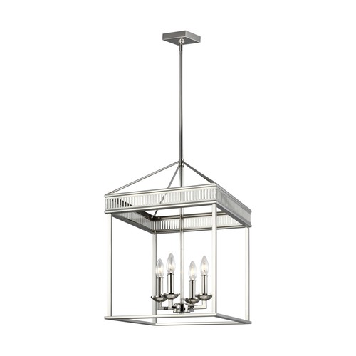 Visual Comfort Studio Woodruff 4-Light Chandelier in Polished Nickel by Sean