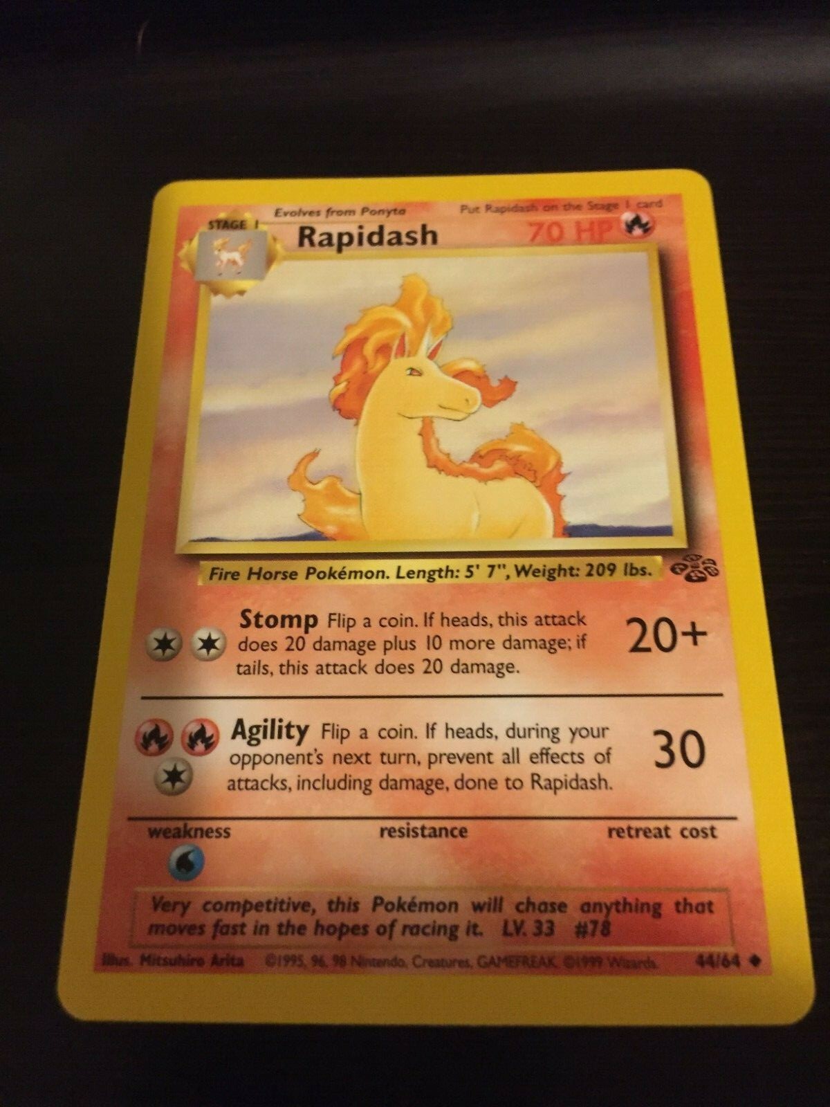 Pokemon TCG Rapidash Jungle 44/64 Uncommon  NM/MINT