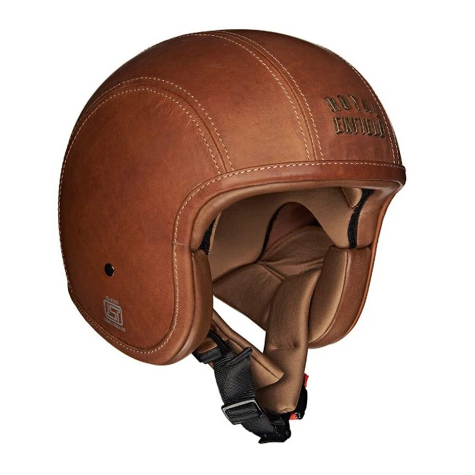 Royal Enfield "CASCO DE CUERO GRANADO CARA ABIERTA" (BRONCEADO) Foto 2 de 4