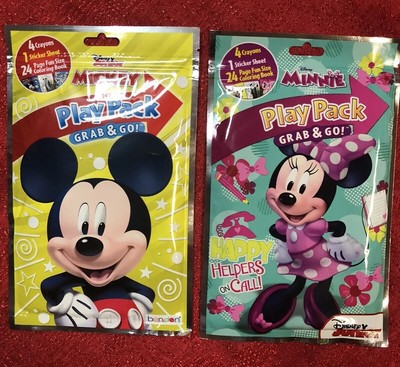 Disney Mickey & Minnie Mouse Play Pack Grab & Go! Coloring Book Crayons  Stickers 9781453063262 | eBay