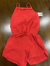 Toddler girls red cat  jack romper XS 4/5 NWT