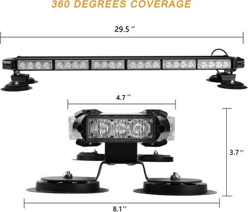 High Visibility Emergency Strobe Light Bar 29.5" - Easy Install LED Safety Light - Picture 5 of 8