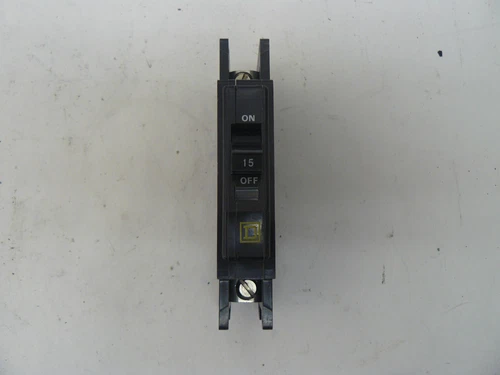 Square D QOUR115 circuit breaker 15 amp 120/240 vac 1 pole din rail mount